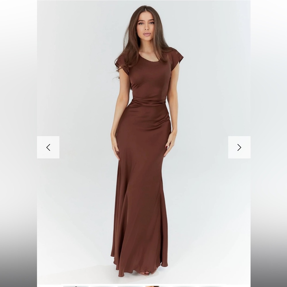 Elegant Brown Maxi Corset Dress